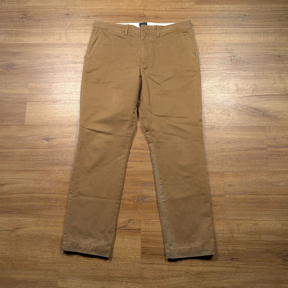 J Crew 770 Straight Flannel Lined Chino Pants Mens 33x30 Brown Business Casual